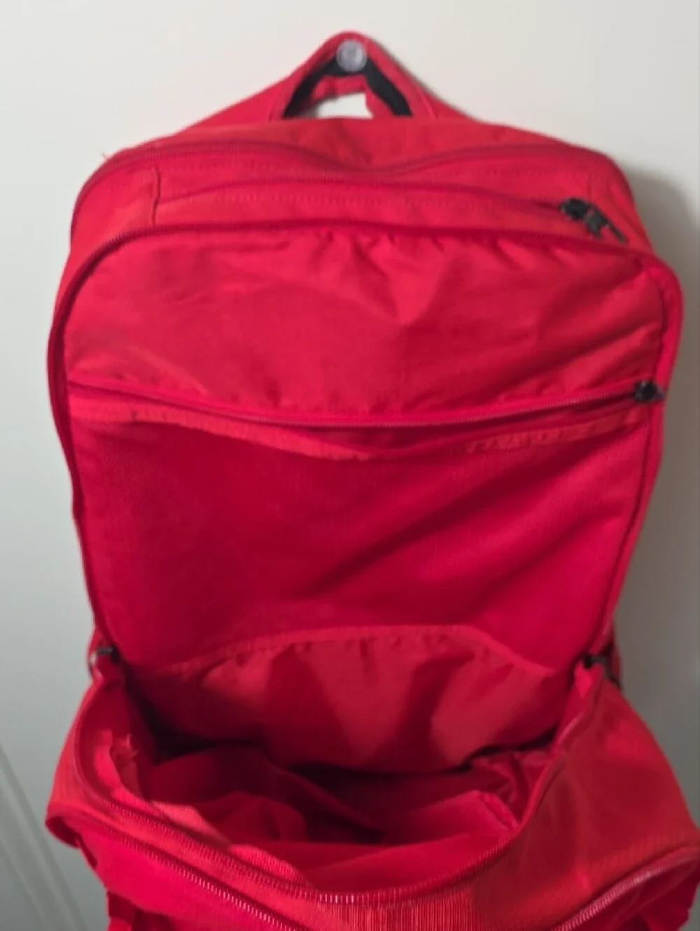 Nike Red and Black Backpack with White Swoosh